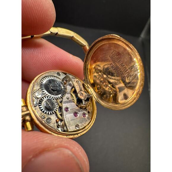 Vintage Hallmark Swiss 1/20 10KT GF Top 15Jewels Art Deco Bracelet Watch 23.5mm - Picture 11 of 14